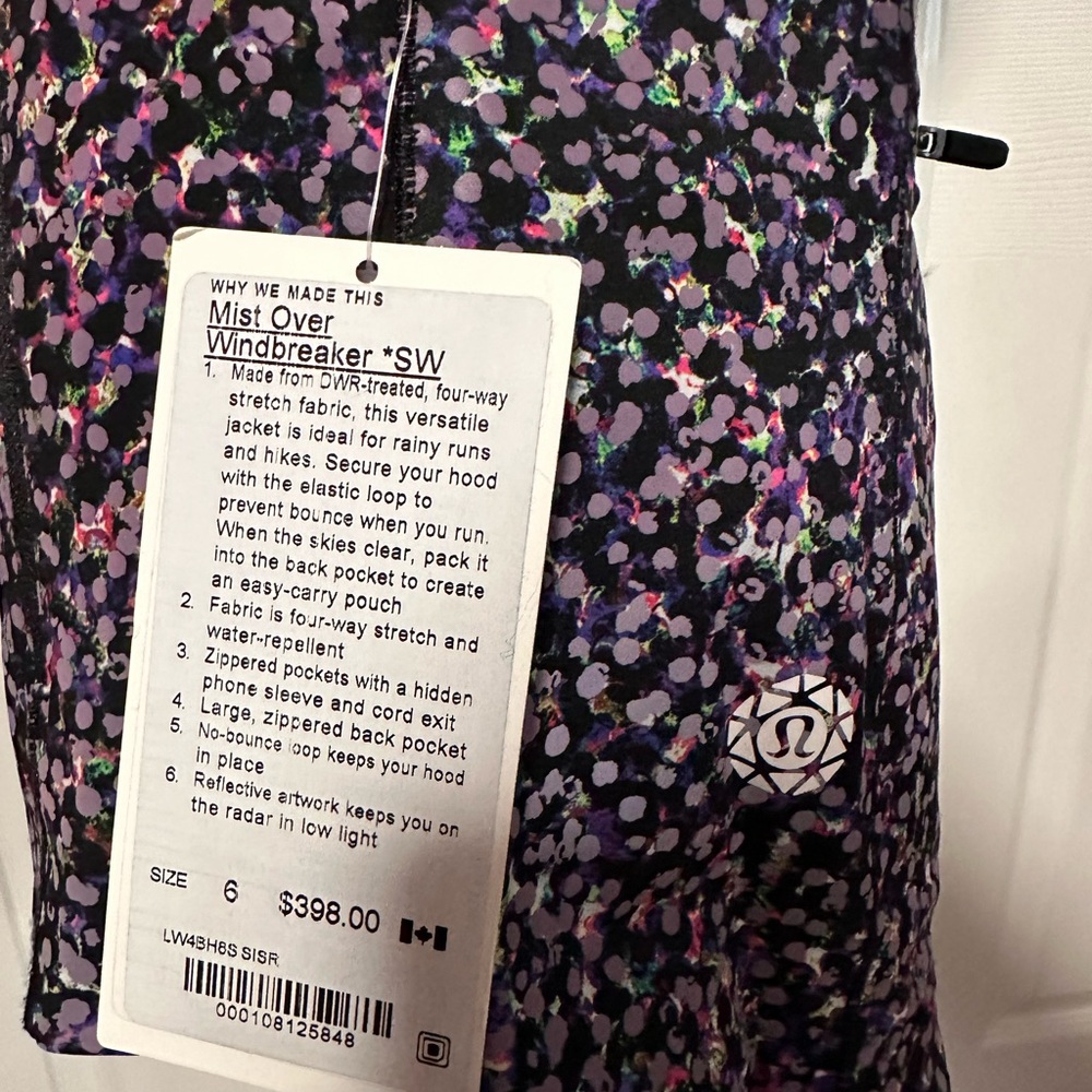 RARE NEW Lululemon Mist Over Windbreaker *SW Reflectives dots throughout Size 6 - Picture 2 of 8